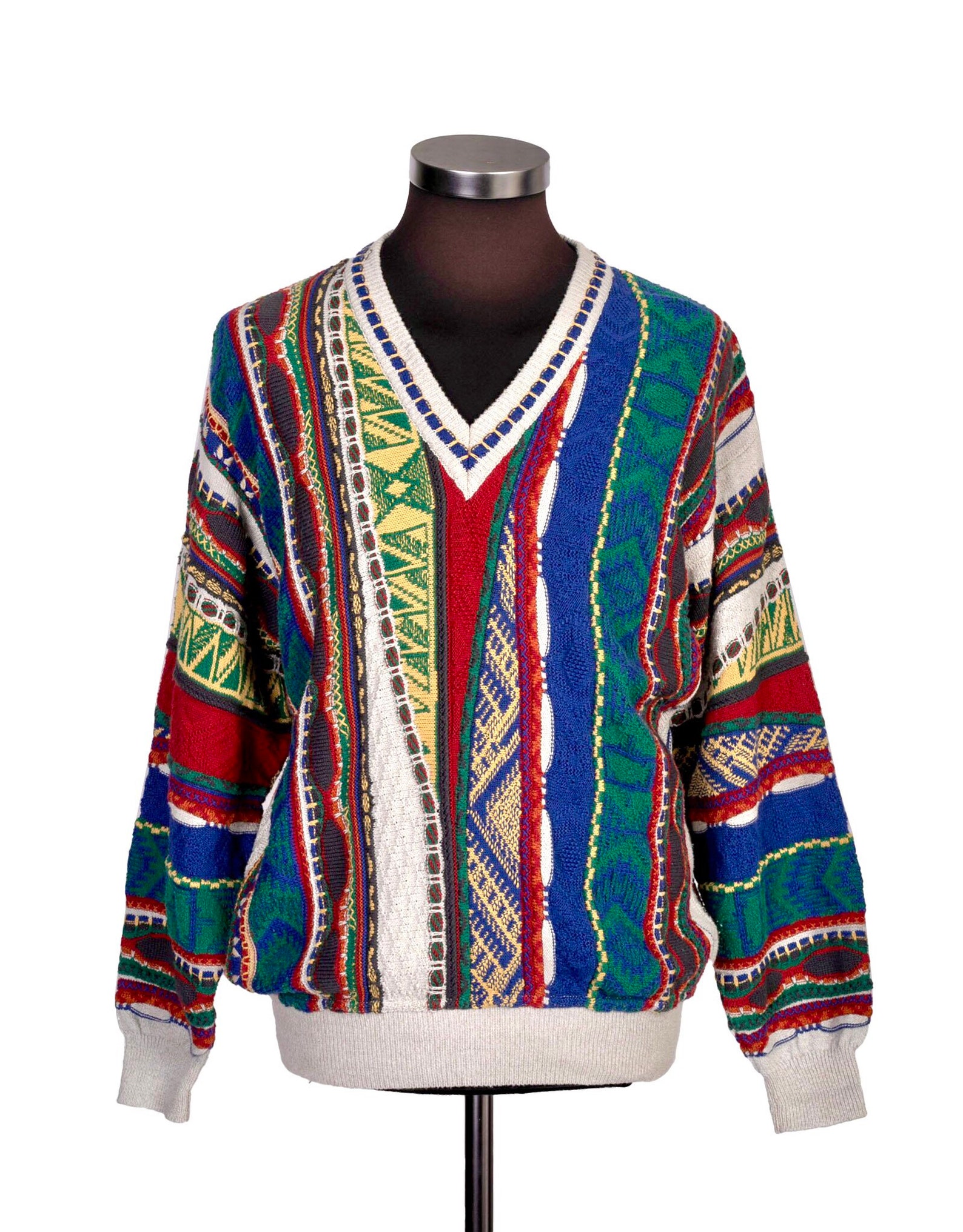 Cesare 90's Cosby Style Multicolor Cotton Sweater, Men's L - Etsy