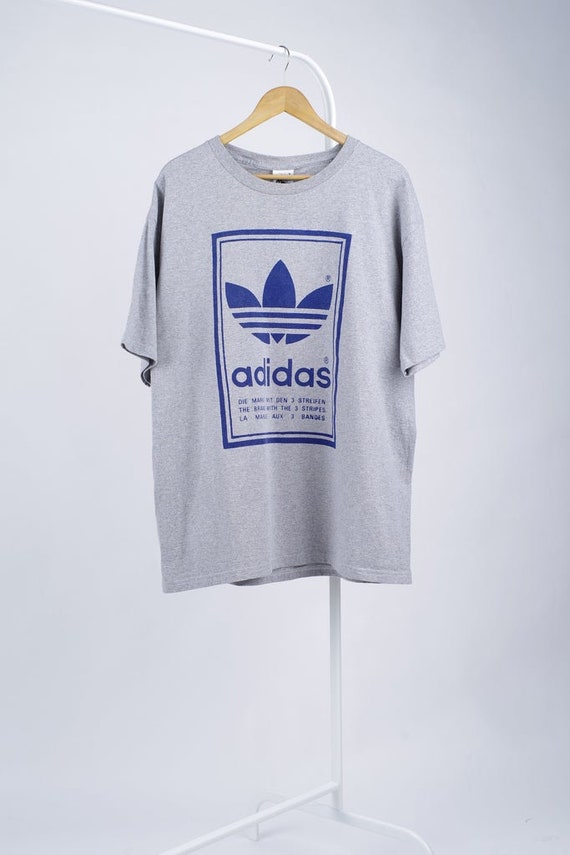 belønning medarbejder hjørne Vintage Made in USA Adidas Originals Gray T-shirt Size - Etsy