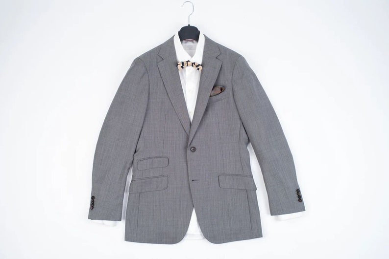 Suitsupply Sienna 2 Button Super 130/'s Wool Gray Blazer US 38L EU 94