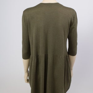 COS Thin Merino Wool Khaki Green Loose Tunic Dress Size XS image 3