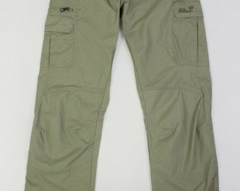 Pantalones de senderismo Jack Wolfskin Nano Tex, talla XL para mujer, color caqui.