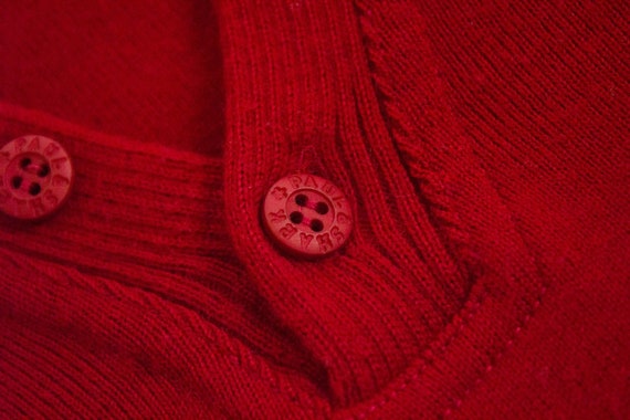 Pull Paul & Shark Yachting - Col V Rouge En Laine, Taille L, Fabriqué En Italie (Occasion, état Parfait)