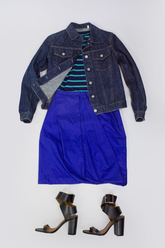 ACNE "Moholy" blue draped skirt, S