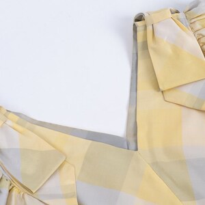 Vintage Fancy Silk Taffeta Balloon Sleeve Puff Dress, Size L image 4