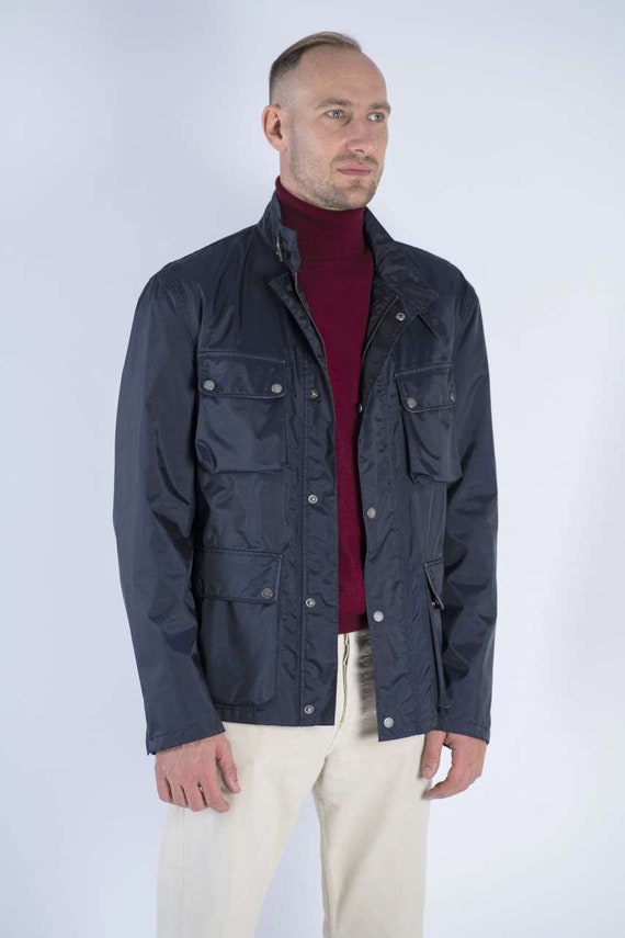 BELSTAFF men's Gold Label Blue Waterproof Nylon Mo