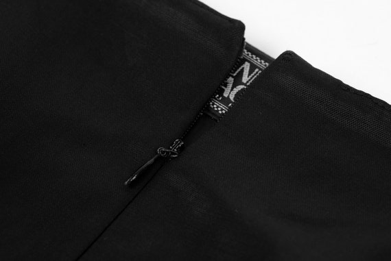 Gianni Versace 90's Black Silk And Linen Mini Ski… - image 7