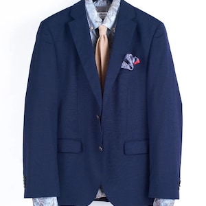 Hugo Boss Micro Houndstooth Silk-Wool Blend 2 Button Blazer, US 40R, EU 50