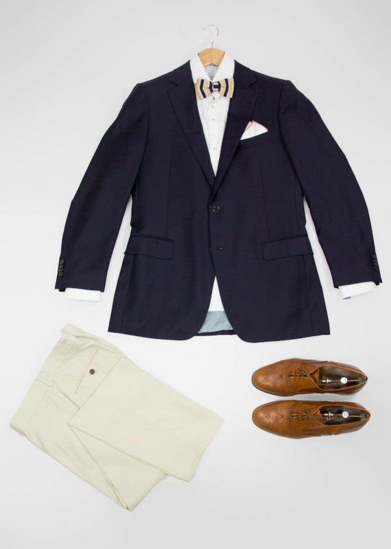 SUITSUPPLY Navy Blue Pure Wool Super 110 s Blazer USA 42 L EUR 102 Etsy Ireland