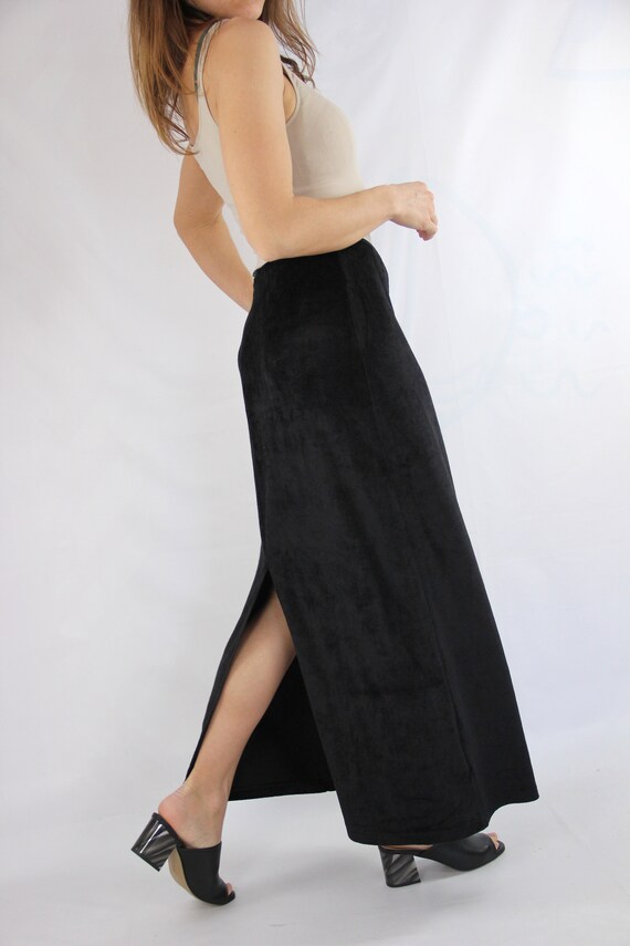 FENDI Maxi Velour Vintage Skirt in Chocolate Brown