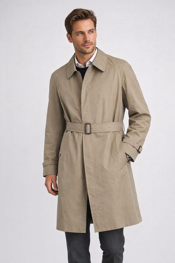 Aquascutum Khaki Brown Trench Coat, Size US 42 / EU 52 - Etsy