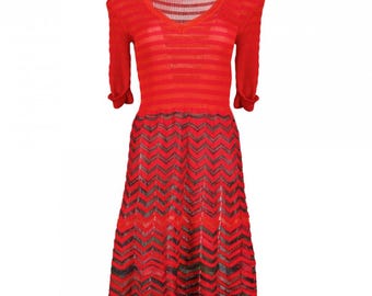 Missoni Women’s Red Knit Dress, Size S