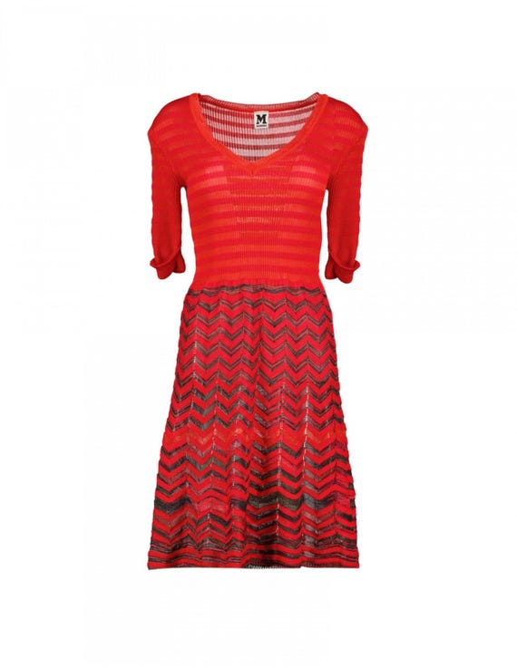 open lace back dress M Missoni Red Midi Dress