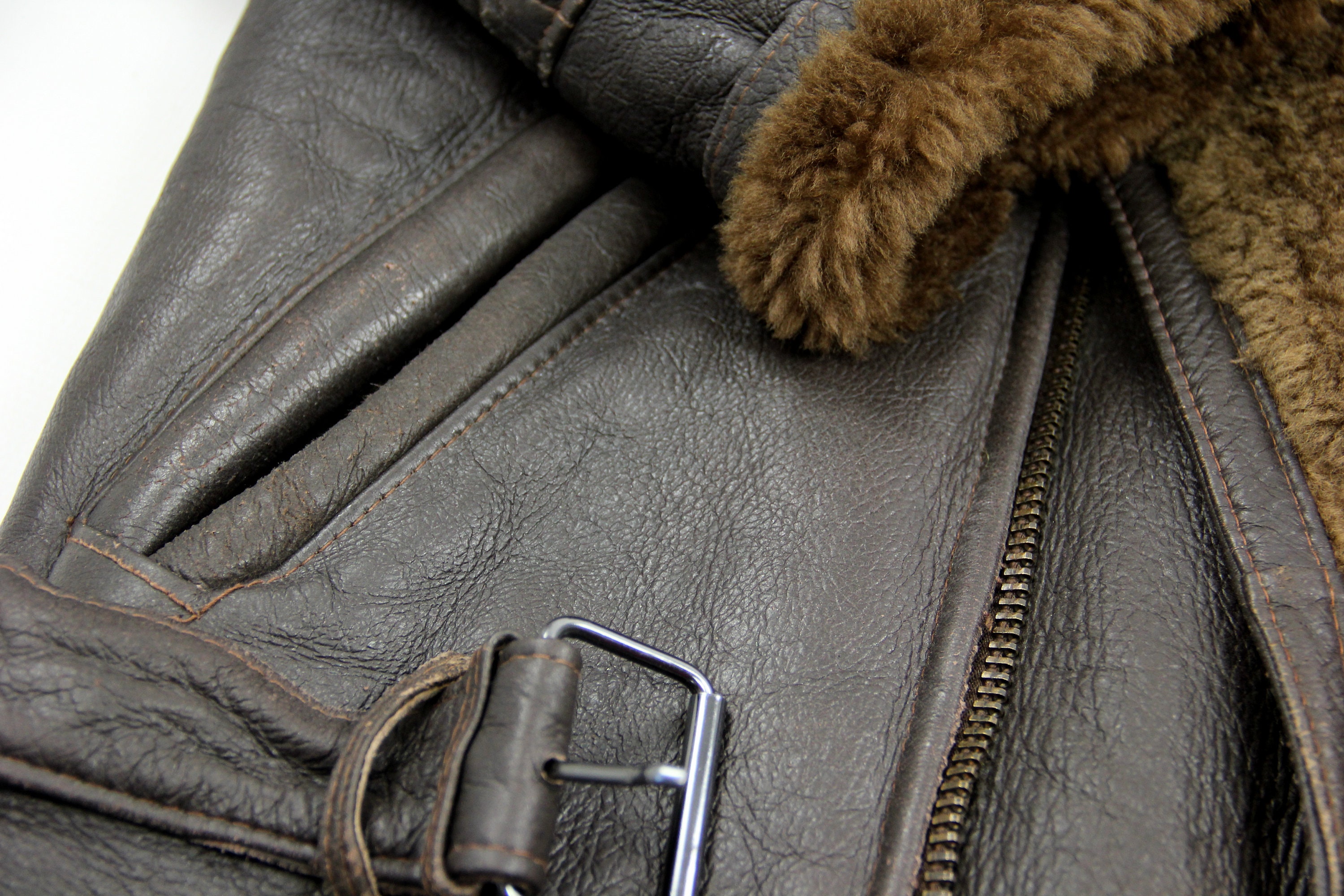 Aviator Style Men's Brown Sheepskin Shearling Jacket SIZE - Etsy