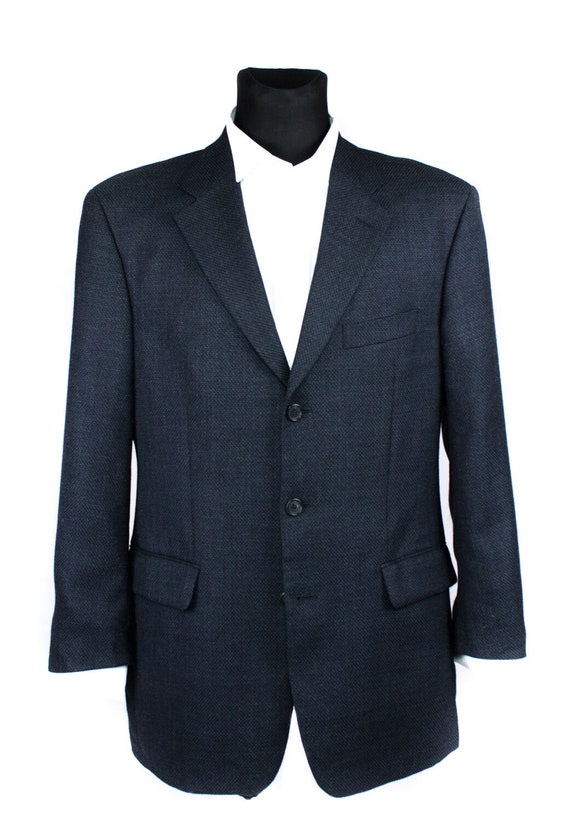 HUGO BOSS Angelico Wool & Silk 3 Button Blue Blazer Jacket | Etsy