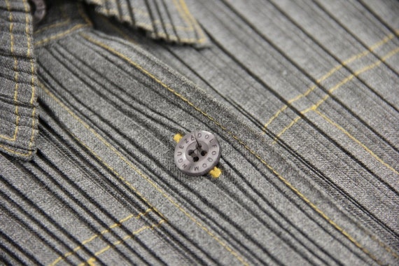 Adolfo Dominguez Pleated Gray Midi Shirt Dress, S… - image 5
