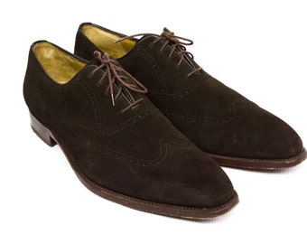 Joseph Abboud Enea Taupe Suede Wingtip Oxfords Mens Shoes  display picture 3
