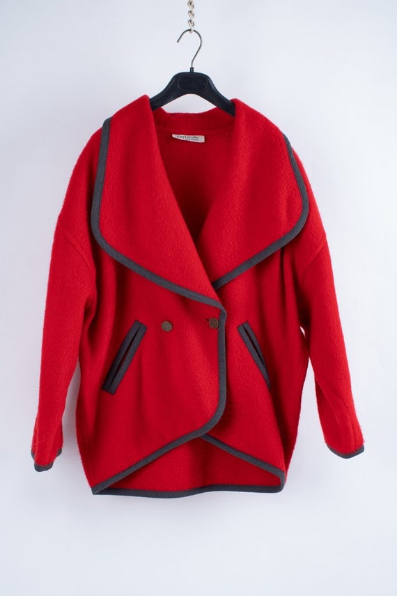 Guy Laroche Red Wool Oversized Jacket, M - image 1