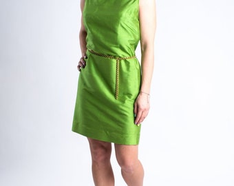 Moschino Cheap And Chic Green Silk Cocktail Dress, SIZE M