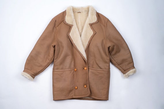 Light Brown Woman's Double Breasted Shearling Coco