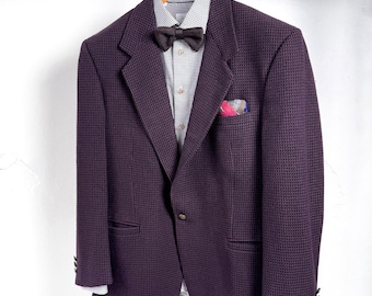Versace V2 Purple Wool Men's Blazer, Size US 42R, EU 52R