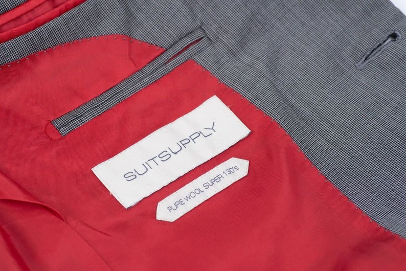 Suitsupply Sienna 2 Button Super 130/'s Wool Gray Blazer US 38L EU 94