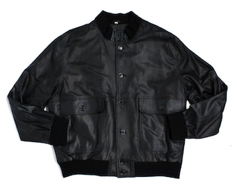 TOWN GENT Size XL Goatskin Leather Dark Brown Jacket/men's