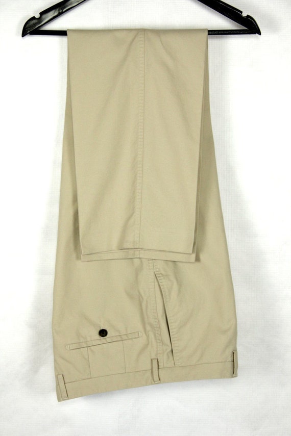 Hugo Boss men's khaki flat front pants, US 36R/EU