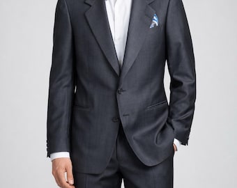 Valentino Grey Silk Blazer Jacket, US 40R, EU 50R