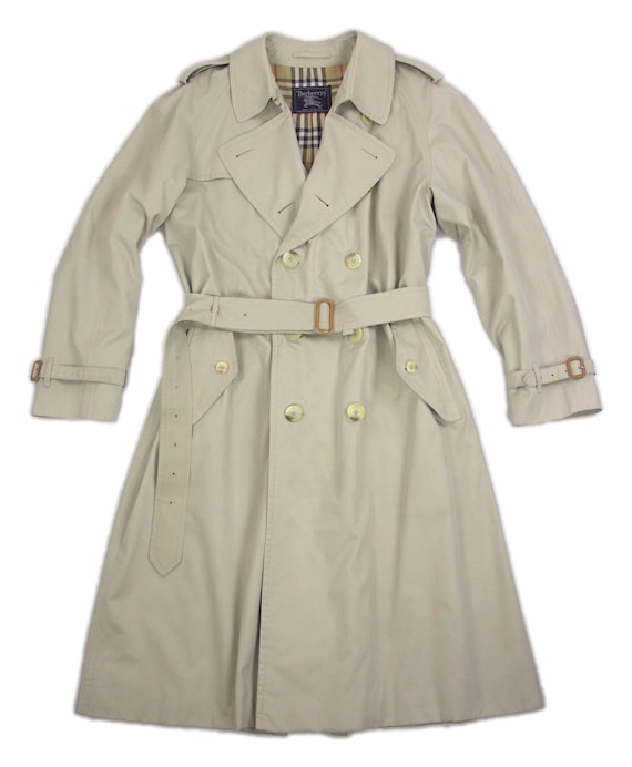 Burberry Vintage Light Beige Trench Coat Size 44R