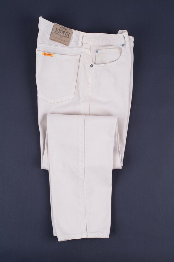 Edwin Beige London Slim Jeans Size 38x32