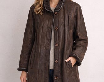 Christ Women's Super Soft & Lightweight Lambskin Shearling Coat – Size XL