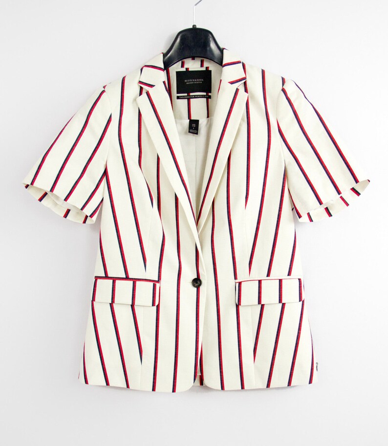 Blazer Femme Maison Scotch En Laine Gris Clair - Taille 38, Style Classique Rétro, Occasion Très Bon état