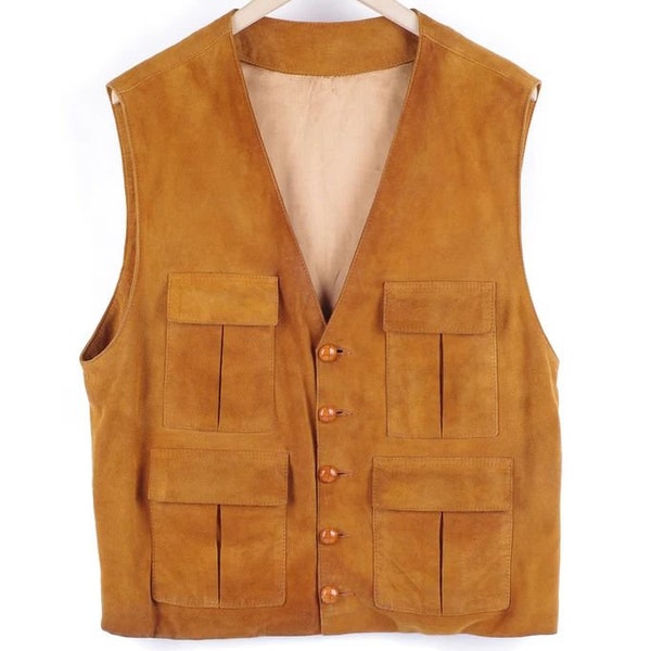 Mens Suede Vest Etsy