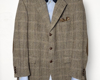 Harris Tweed x Mario Barutti Light Brown Men's Blazer – Size US 42S / EU 26