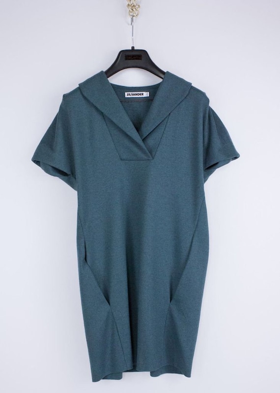 JIL SANDER Dark Green 100% Wool Tunic Dress Size US 6 - Etsy JIL SANDER Dark Green 100% Wool Tunic Dress Size US 6 - Etsy