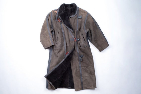 Women's Khaki Green Oversized Shearling Sheepskin