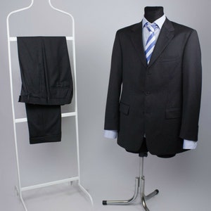 Hugo Boss Da Vinci/Lucca 100% Wool Gray 2 Pieces //Blazer + Pants//Jacket + Trousers// Suit, Size USA 38R // EU 48