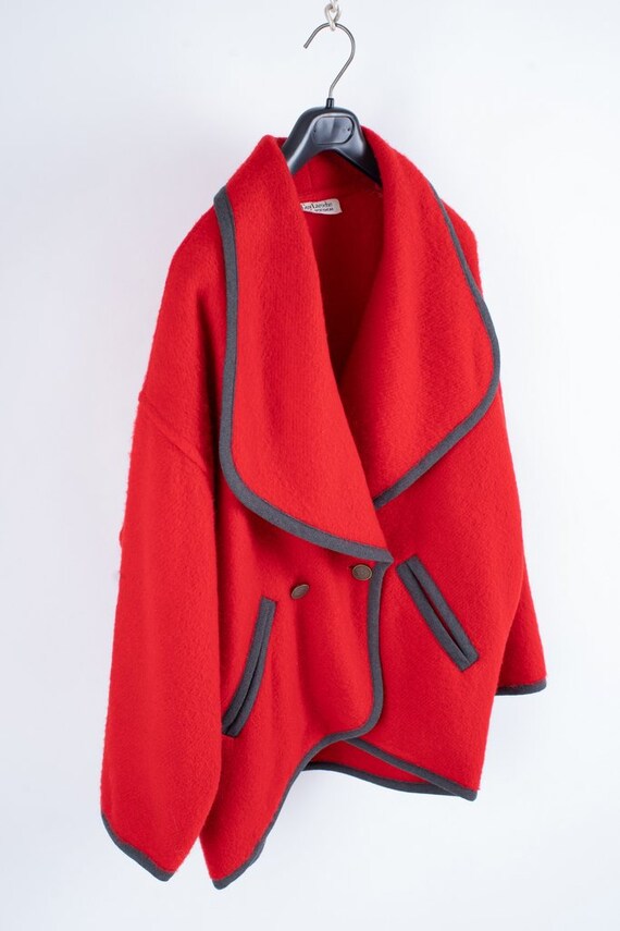 Guy Laroche Red Wool Oversized Jacket, M - image 5