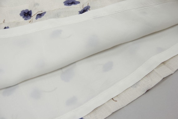 Vintage Linen Blend Floral Pleated Midi Skirt, EU… - image 8