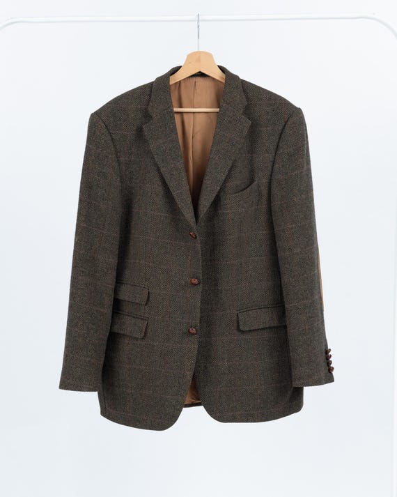 Barbour 3 roll 2 Khaki Brown Tweed Blazer US 42R EU 52 Etsy Canada