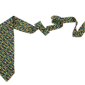 Gianni Versace Vintage Silk Tie With Brand Motif in Baroque Style