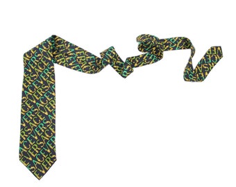 ジャンニ・ヴェルサーチのバロック風ブランドモチーフのヴィンテージシルクネクタイ