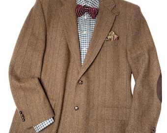 Ralph Lauren Brown Tweed Wool Herringbone Sport Coat – Size US 46L
