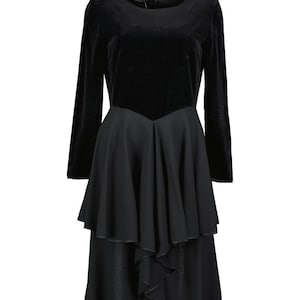 Pierre Cardin Vintage 70&#39;s Black Evening Dress, Size L