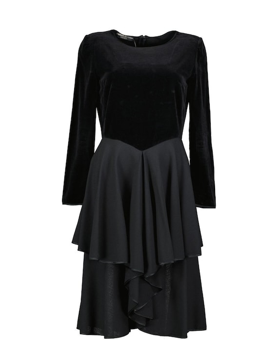 Pierre Cardin, Pierre Cardin 1970s Black Velvet Evening Dress, Women’s Size L