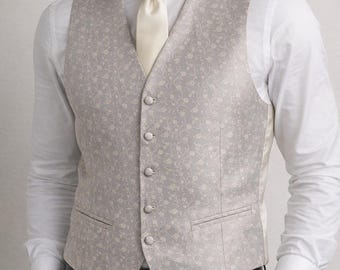 Balmain Paris Vintage Floral Print Silk Vest Waistcoat, Size L, EU 52