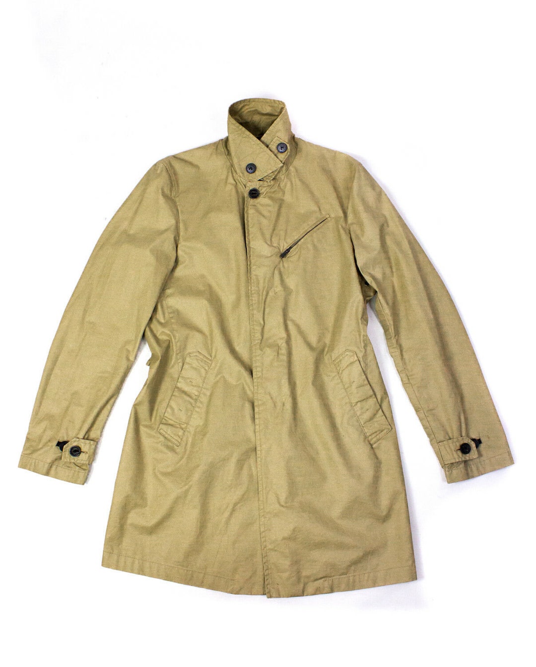 J.C. RAGS Men's 100 Cotton Khaki Trench Coat SIZE M Etsy