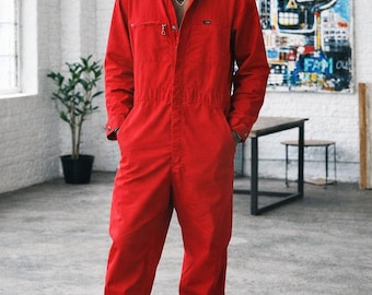 Lee Vintage 70s Union-All Red Overall With Talon Zipper, Size 31x36