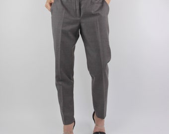 BRUNELLO CUCINELLI 100% Virgin Wool Gray Pencil Pantalones, US8