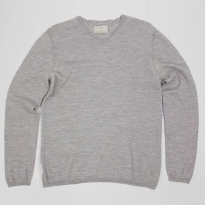 ZADIG & VOLTAIRE Merino Wool V neck Melange Gray Jumper, S
